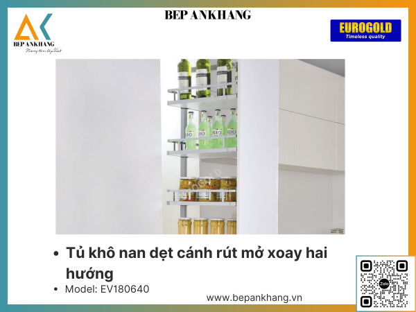 Tủ khô nan dẹt cánh rút mở xoay hai hướng Eurogold EV180640 